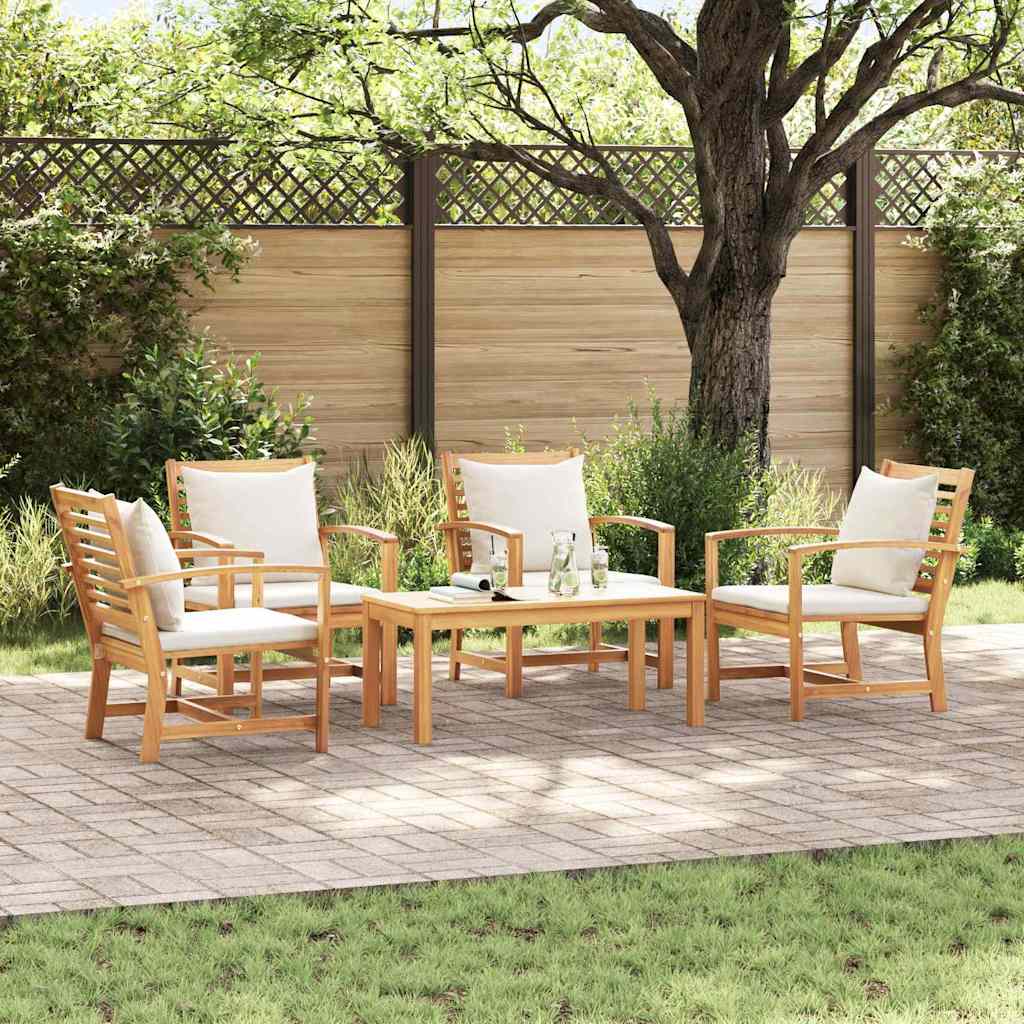 Hagesofa Set Naturlig Heltre teak