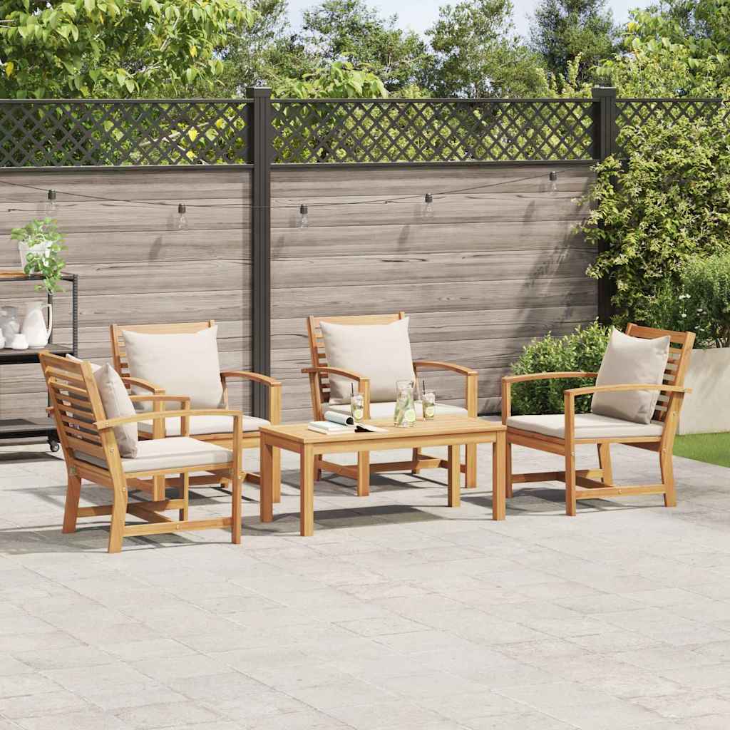 Hagesofa Set Naturlig Heltre teak