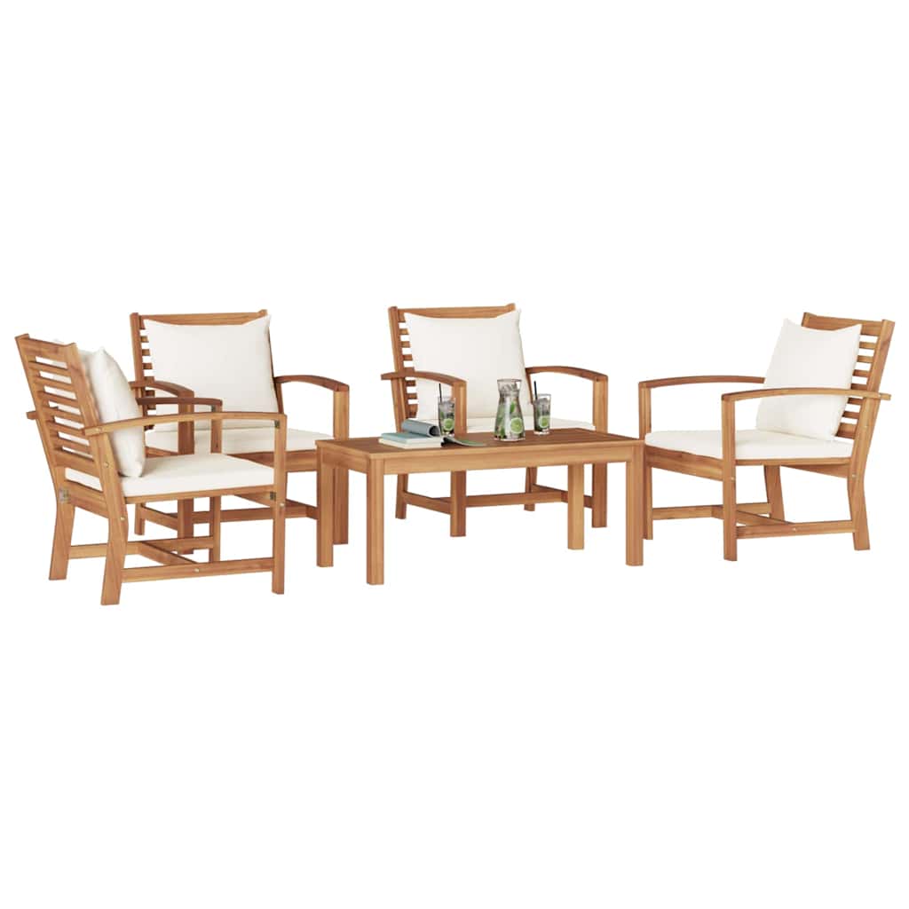 Hagesofa Set Naturlig Heltre teak