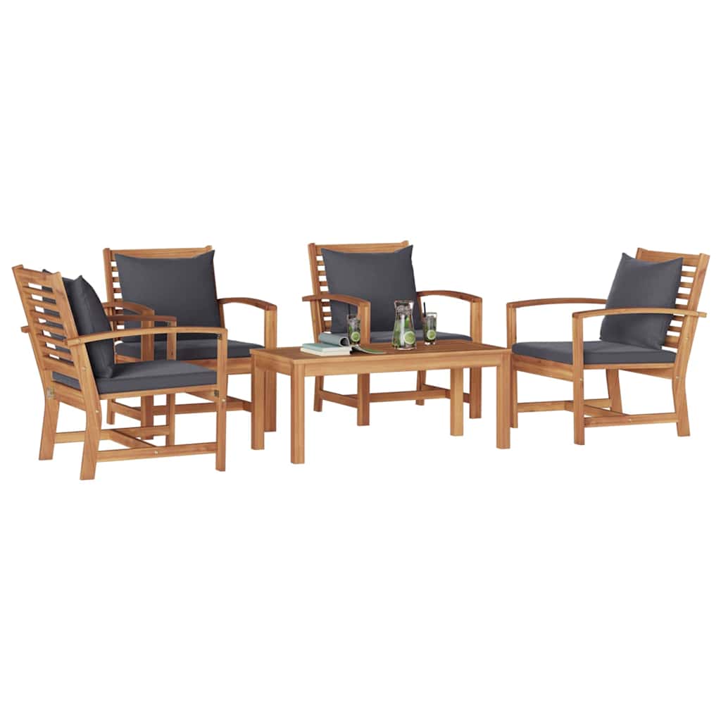 Hagesofa Set Naturlig Heltre teak