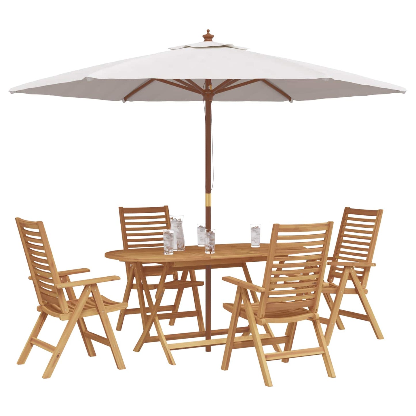 Hage Spisegruppe 5 pcs Brun Massivt Teaktre