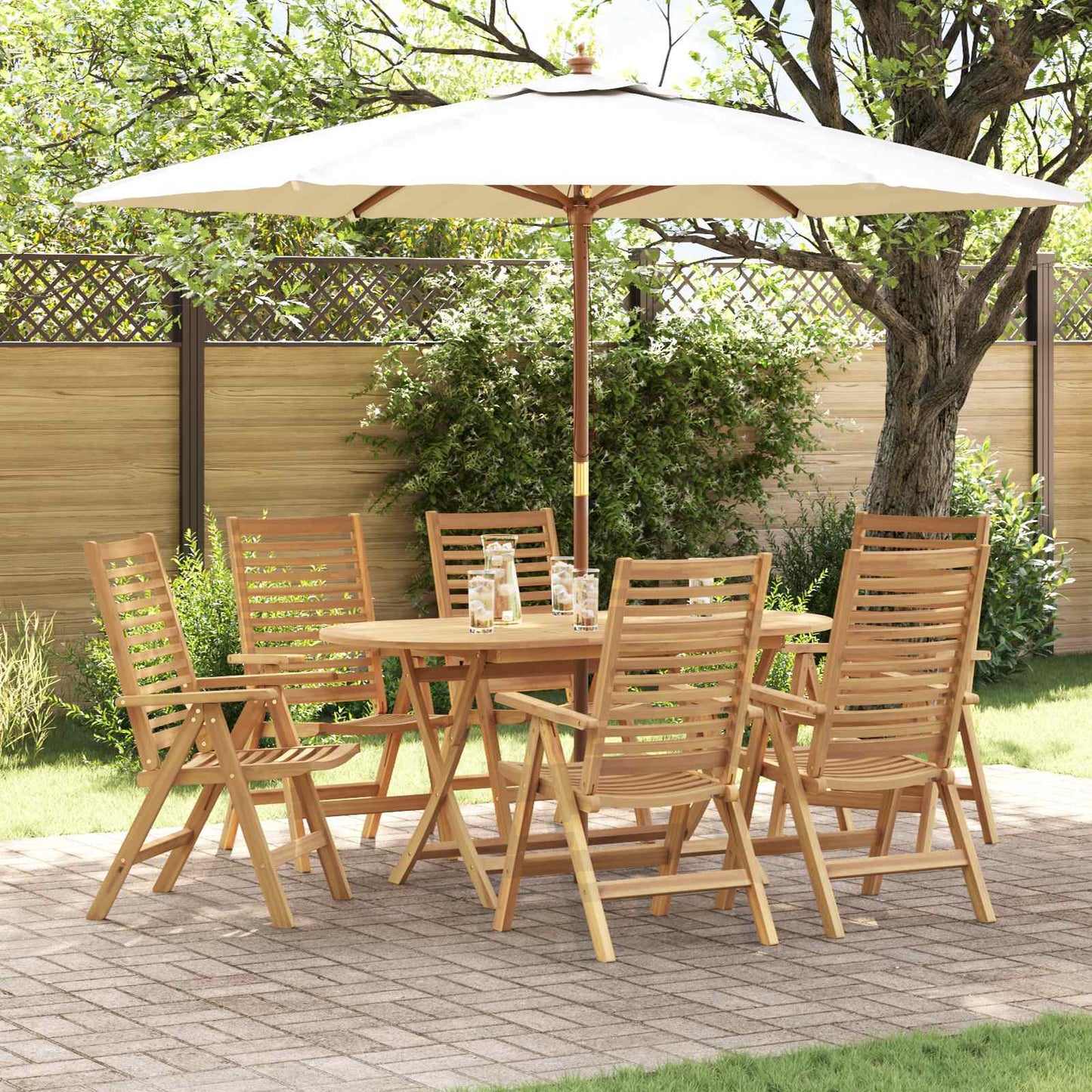 Hage Spisegruppe 7 pcs Brun Massivt Teaktre