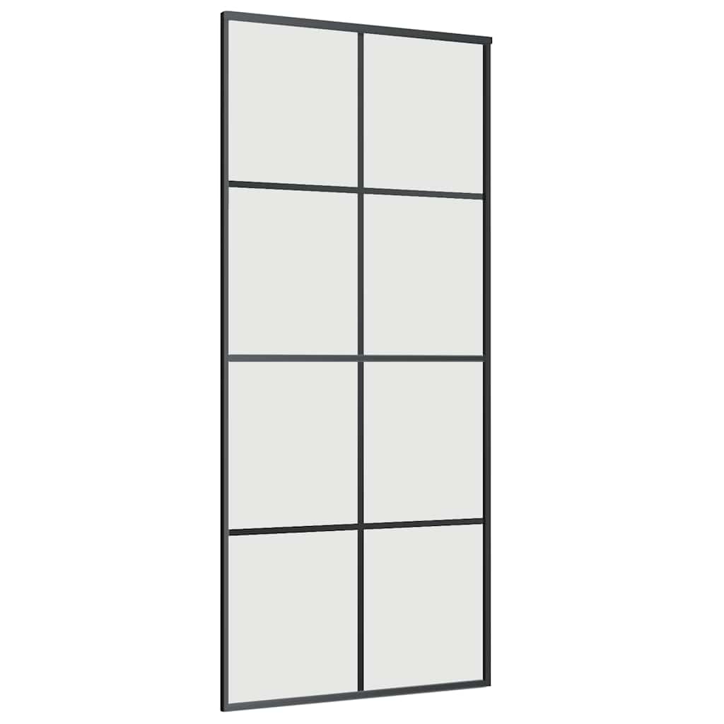 Skyvedør med monteringssett svart 90x205 cm ESG-glass vidaXL