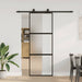 Skyvedør med monteringssett svart 76x205 cm herdet glass vidaXL