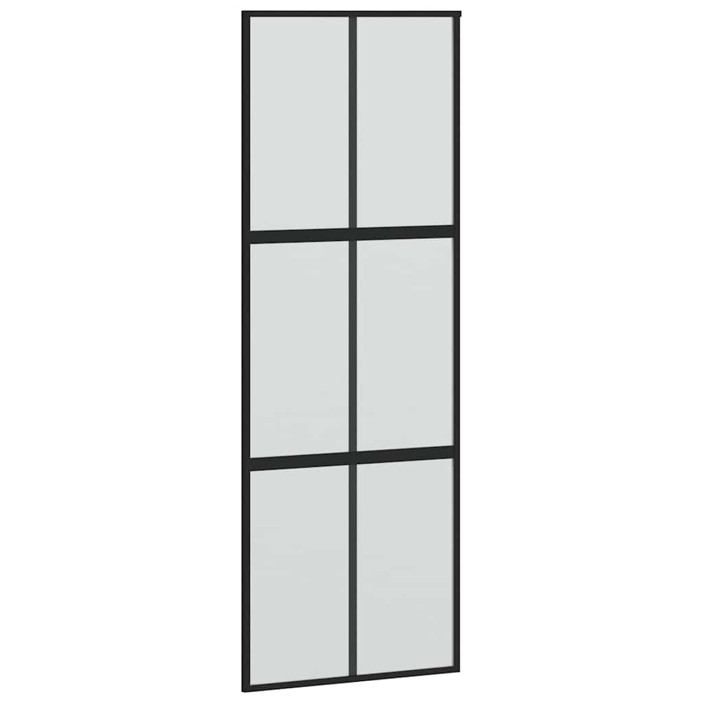 Skyvedør med monteringssett svart 76x205 cm herdet glass vidaXL