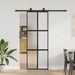 Skyvedør med monteringssett svart 76x205 cm herdet glass vidaXL