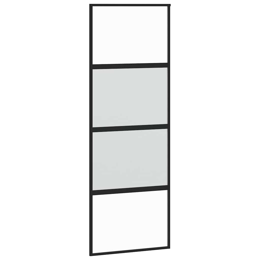 Skyvedør med monteringssett svart 76x205 cm herdet glass vidaXL