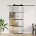 Skyvedør med monteringssett svart 76x205 cm ESG-glass vidaXL
