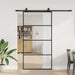 Skyvedør med monteringssett svart 102,5x205 cm ESG-glass vidaXL