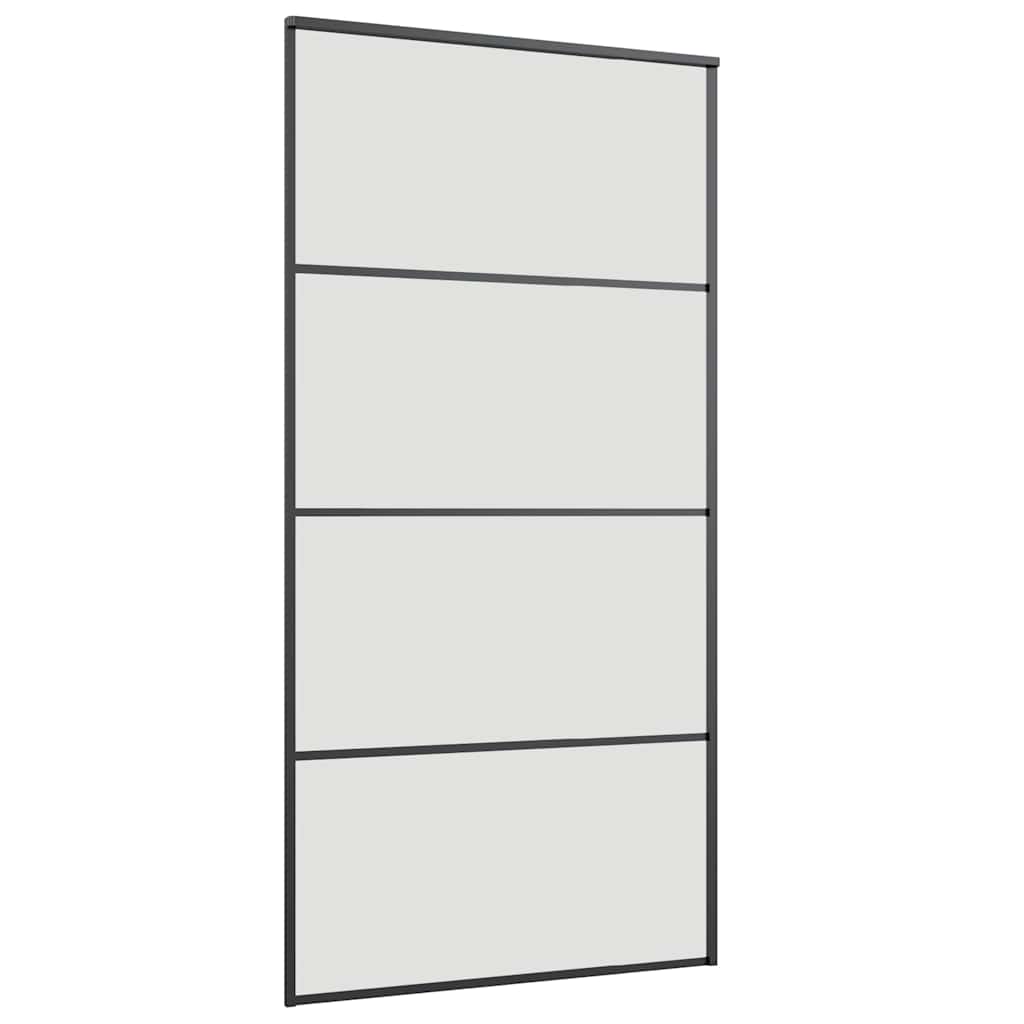 Skyvedør med monteringssett svart 102,5x205 cm ESG-glass vidaXL