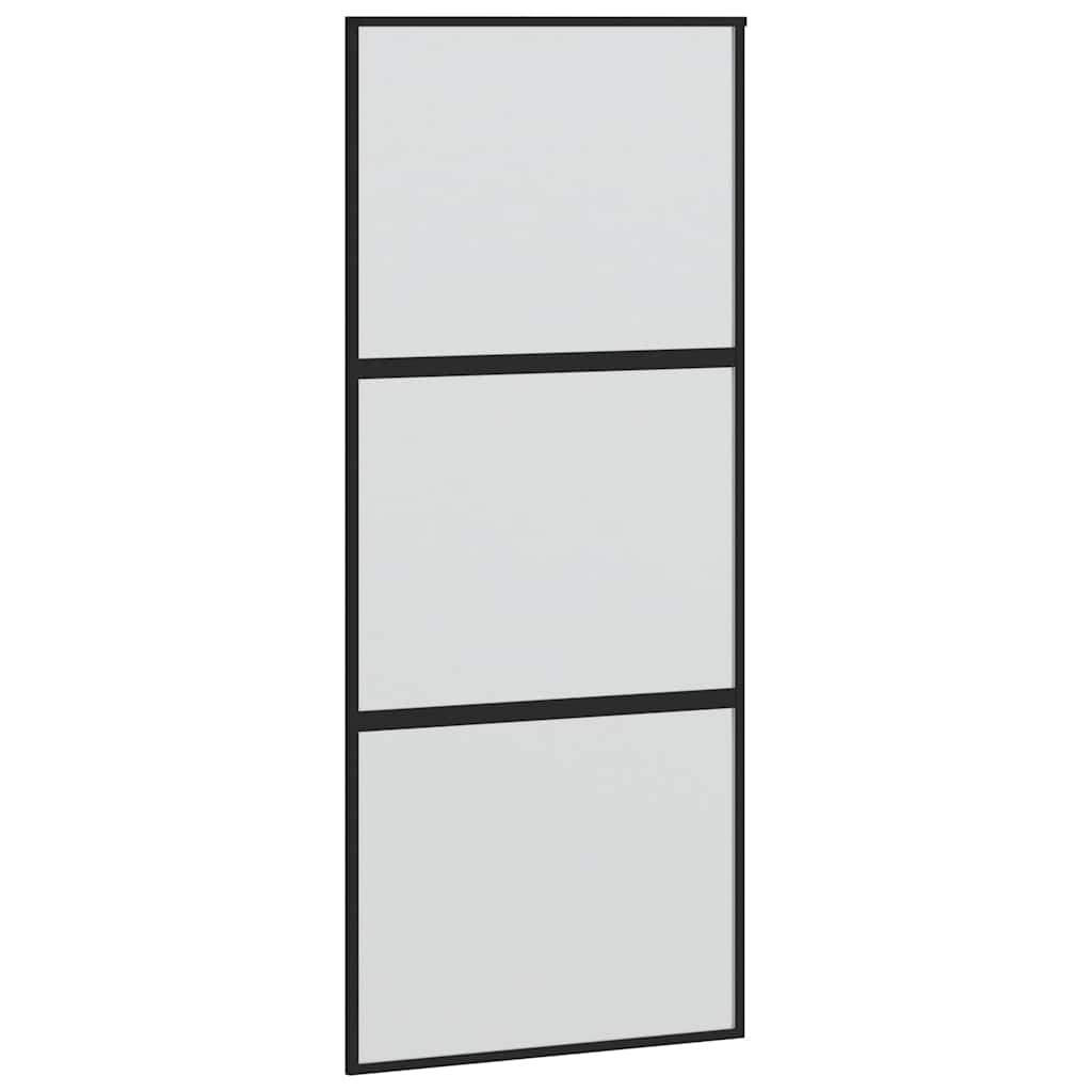 Skyvedør med monteringssett svart 90x205 cm herdet glass vidaXL