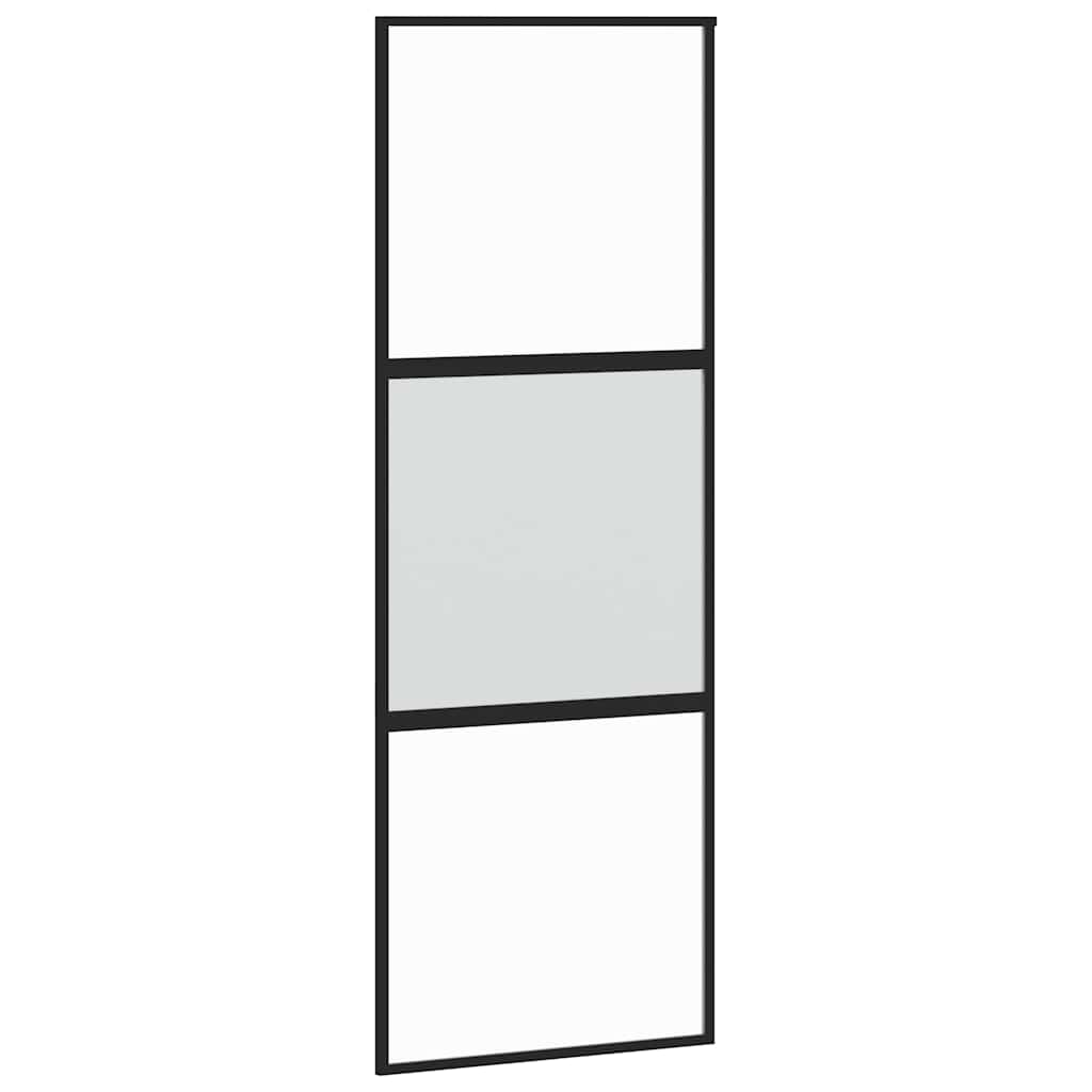 Skyvedør med monteringssett svart 76x205 cm herdet glass vidaXL