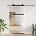 Skyvedør med monteringssett svart 90x205 cm herdet glass vidaXL