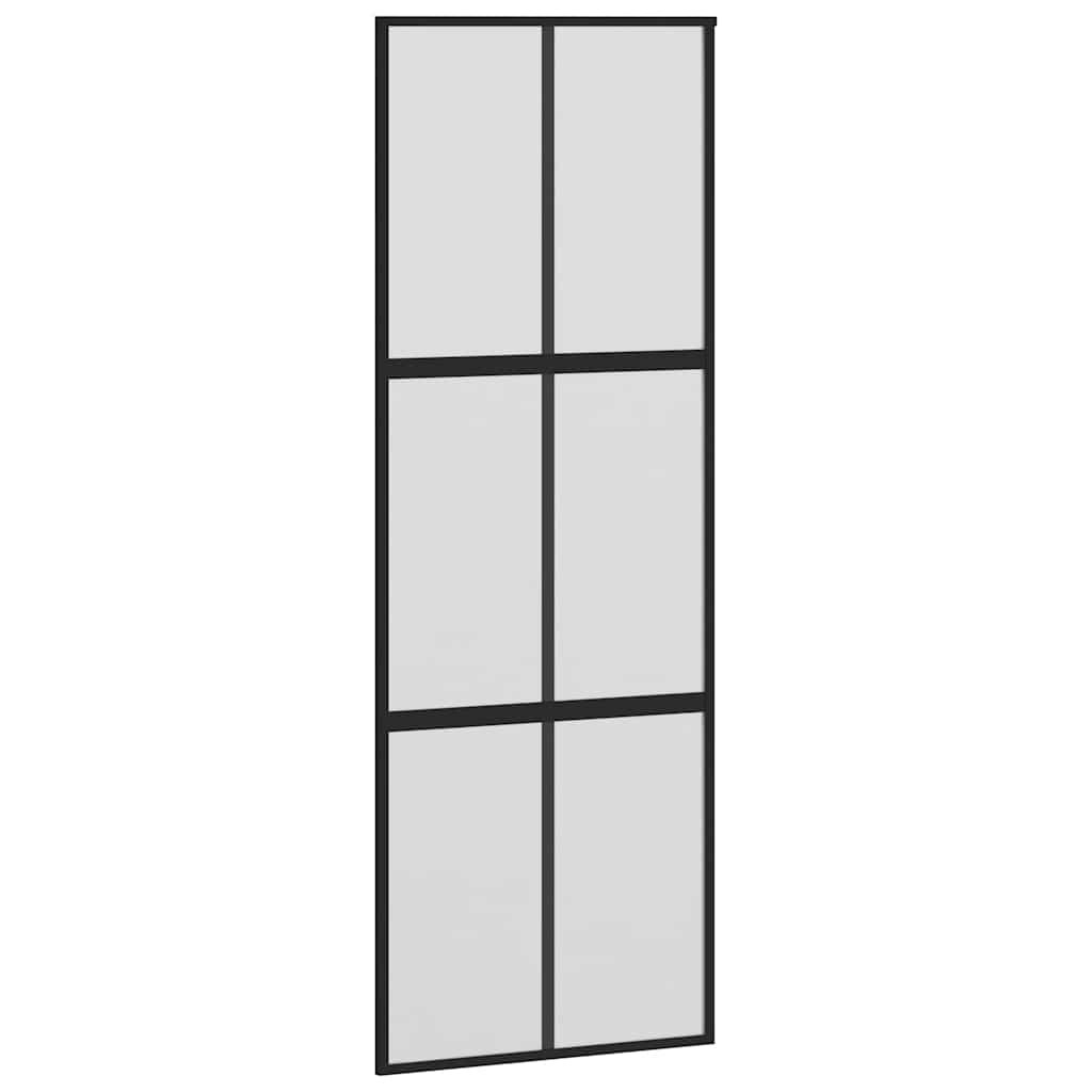 Skyvedør med monteringssett svart 76x205 cm herdet glass vidaXL