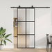 Skyvedør med monteringssett svart 90x205 cm herdet glass vidaXL