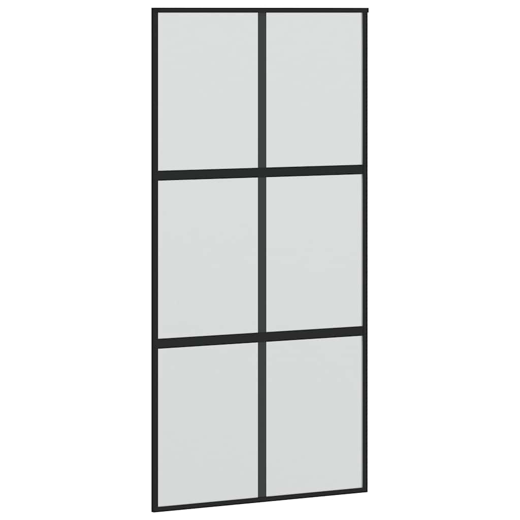 Skyvedør med monteringssett svart 102,5x205 cm herdet glass vidaXL