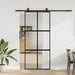 Skyvedør med monteringssett svart 90x205 cm herdet glass vidaXL