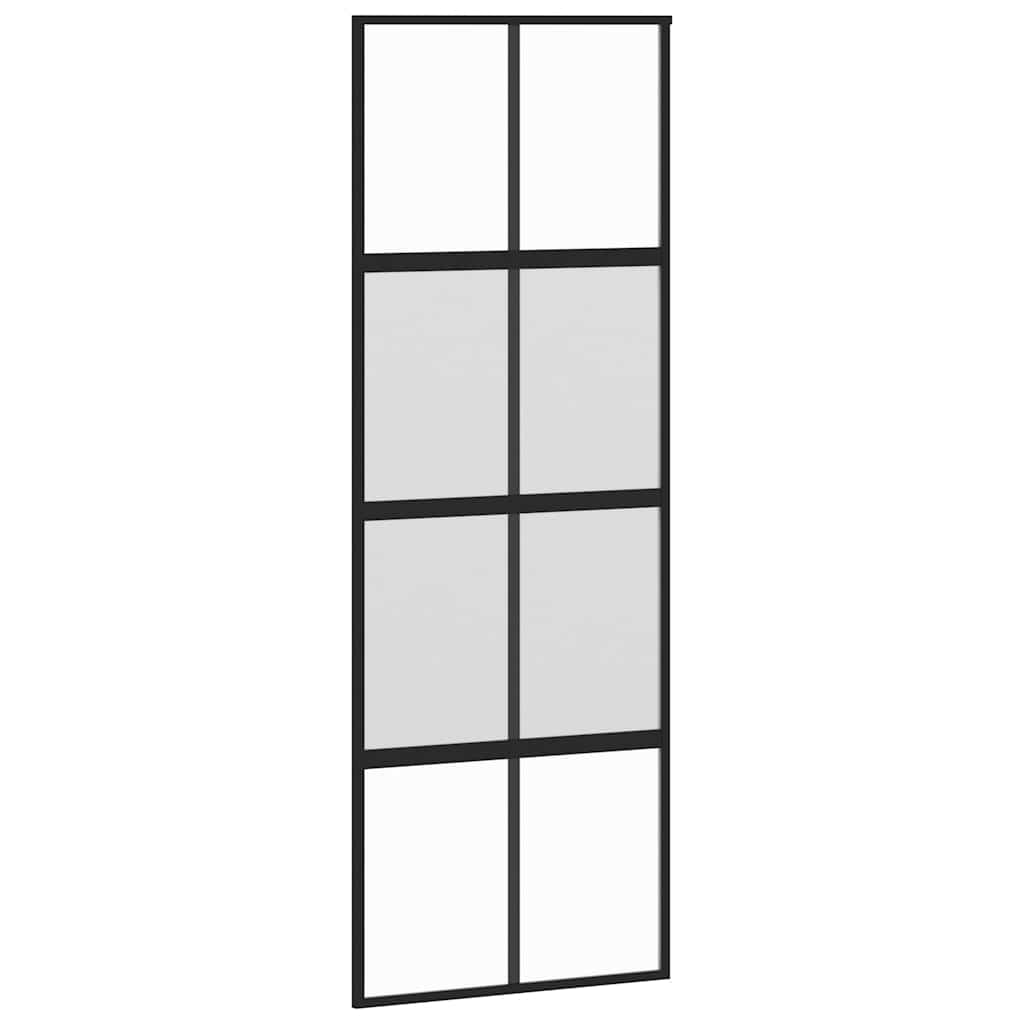Skyvedør med monteringssett svart 76x205 cm herdet glass vidaXL