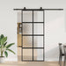 Skyvedør med monteringssett svart 90x205 cm herdet glass vidaXL