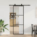 Skyvedør med monteringssett svart 76x205 cm ESG-glass