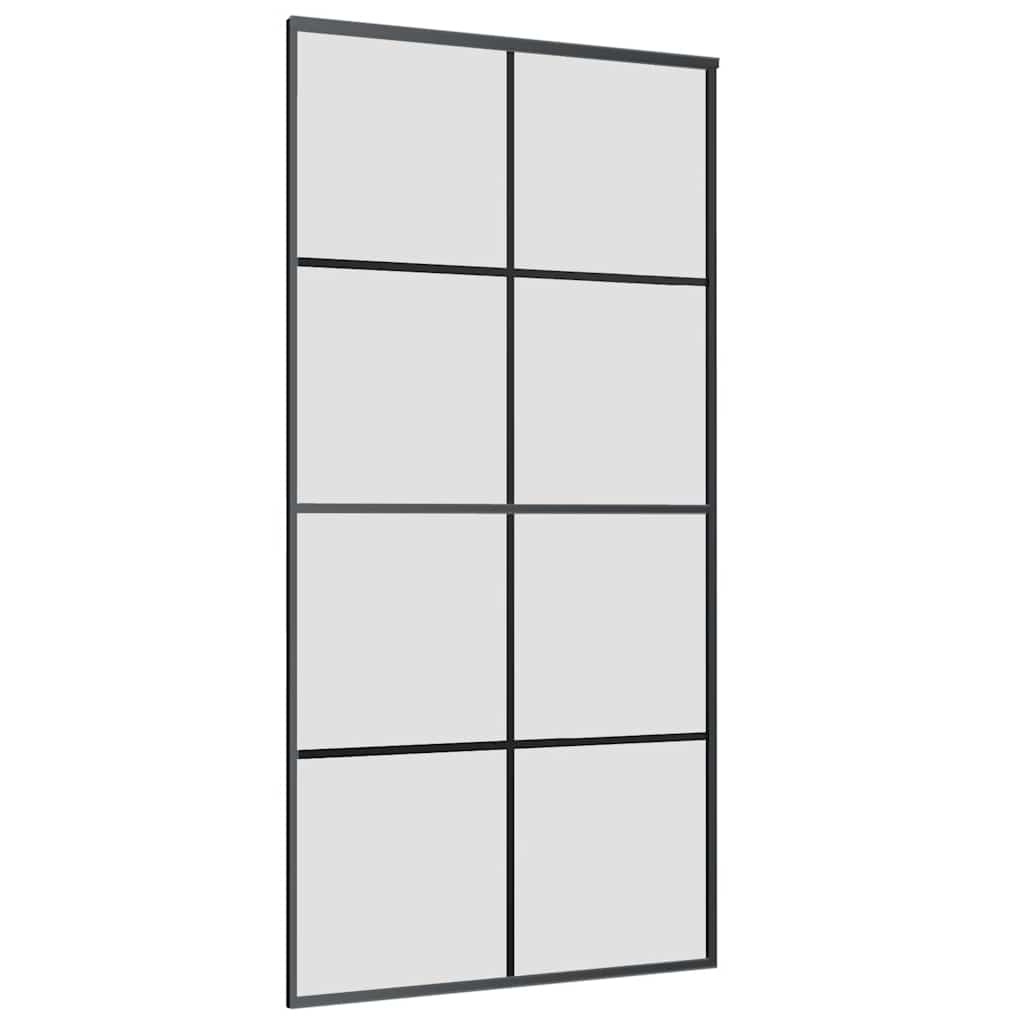 Skyvedør med monteringssett svart 102,5x205 cm ESG-glass