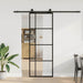 Skyvedør med monteringssett svart 76x205 cm ESG-glass