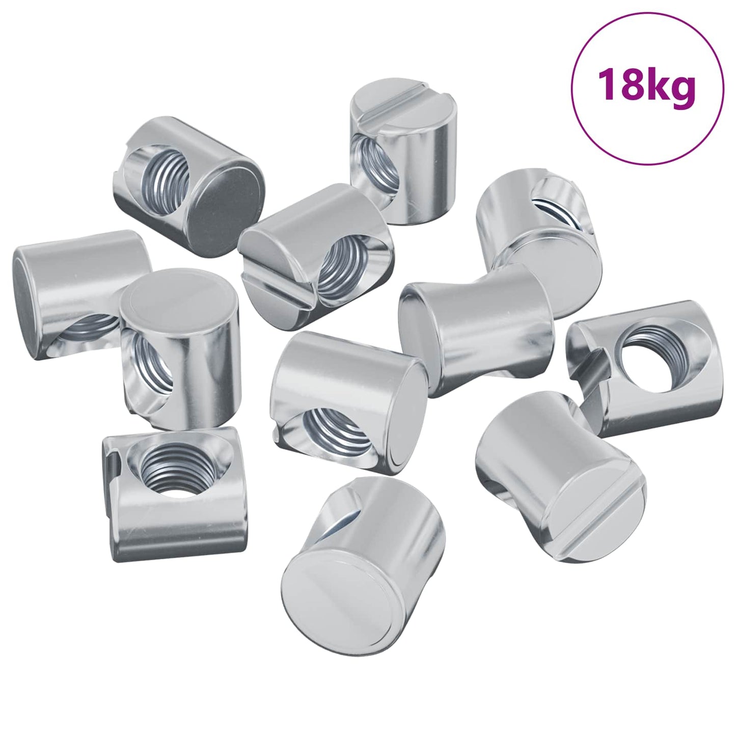 Fattnut 4500 pcs sølv M6 x 12 mm Metall