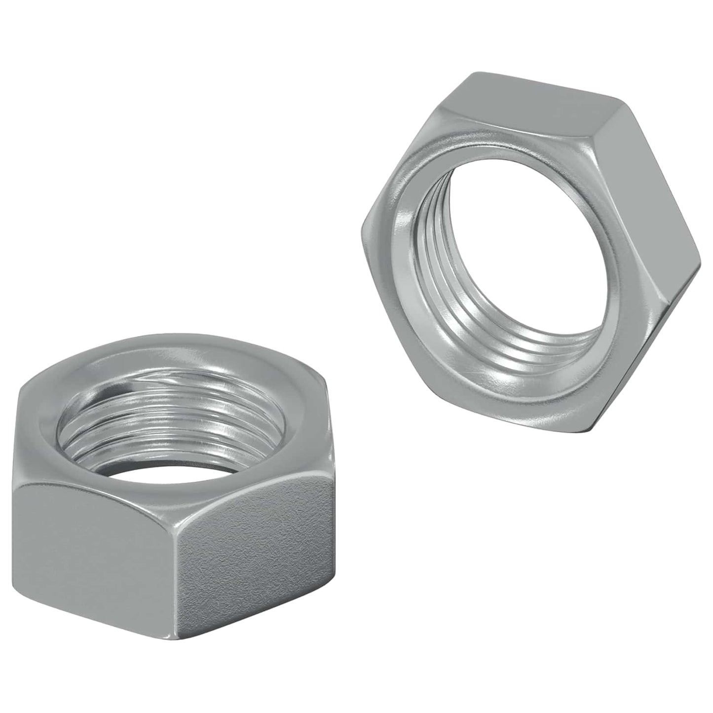 Sekskantmutter 2 pcs sølv M6 Metall