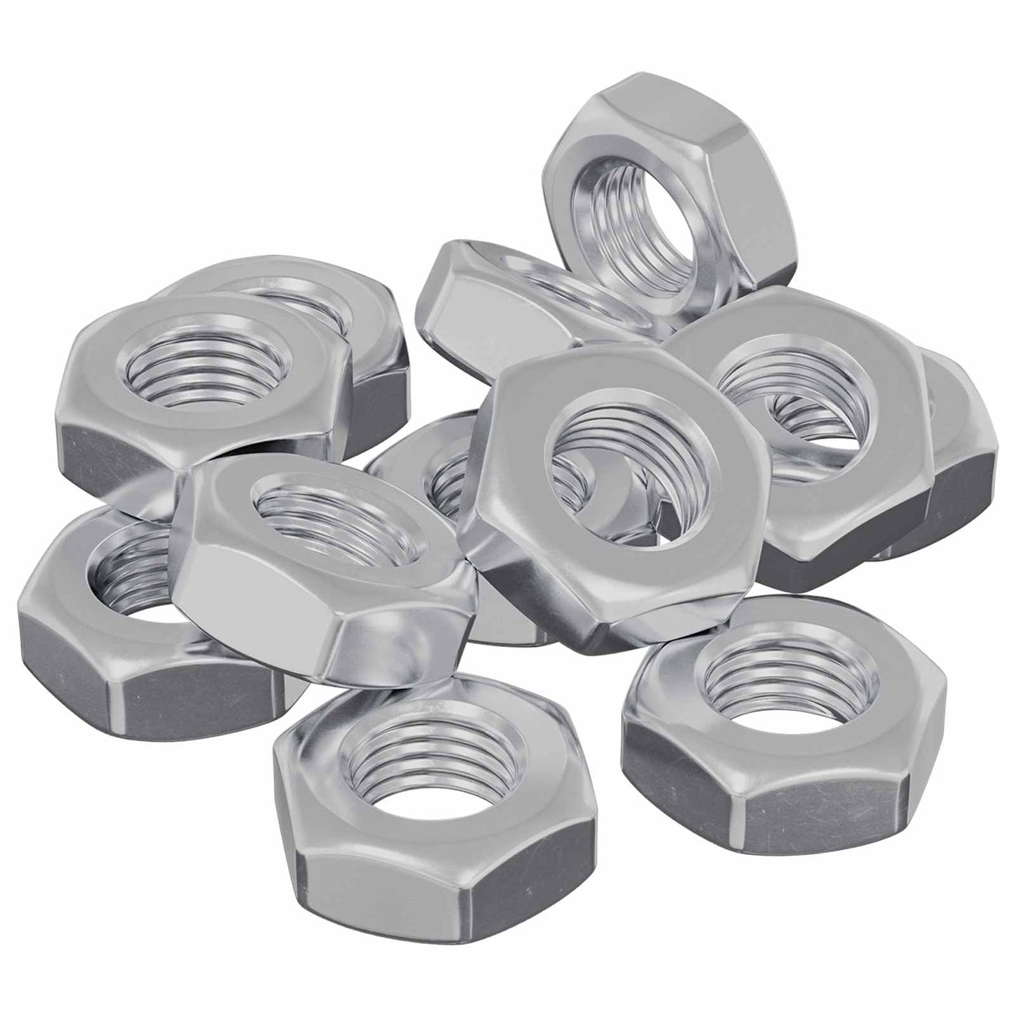 Sekskantmutter 12 pcs sølv m8 Metall