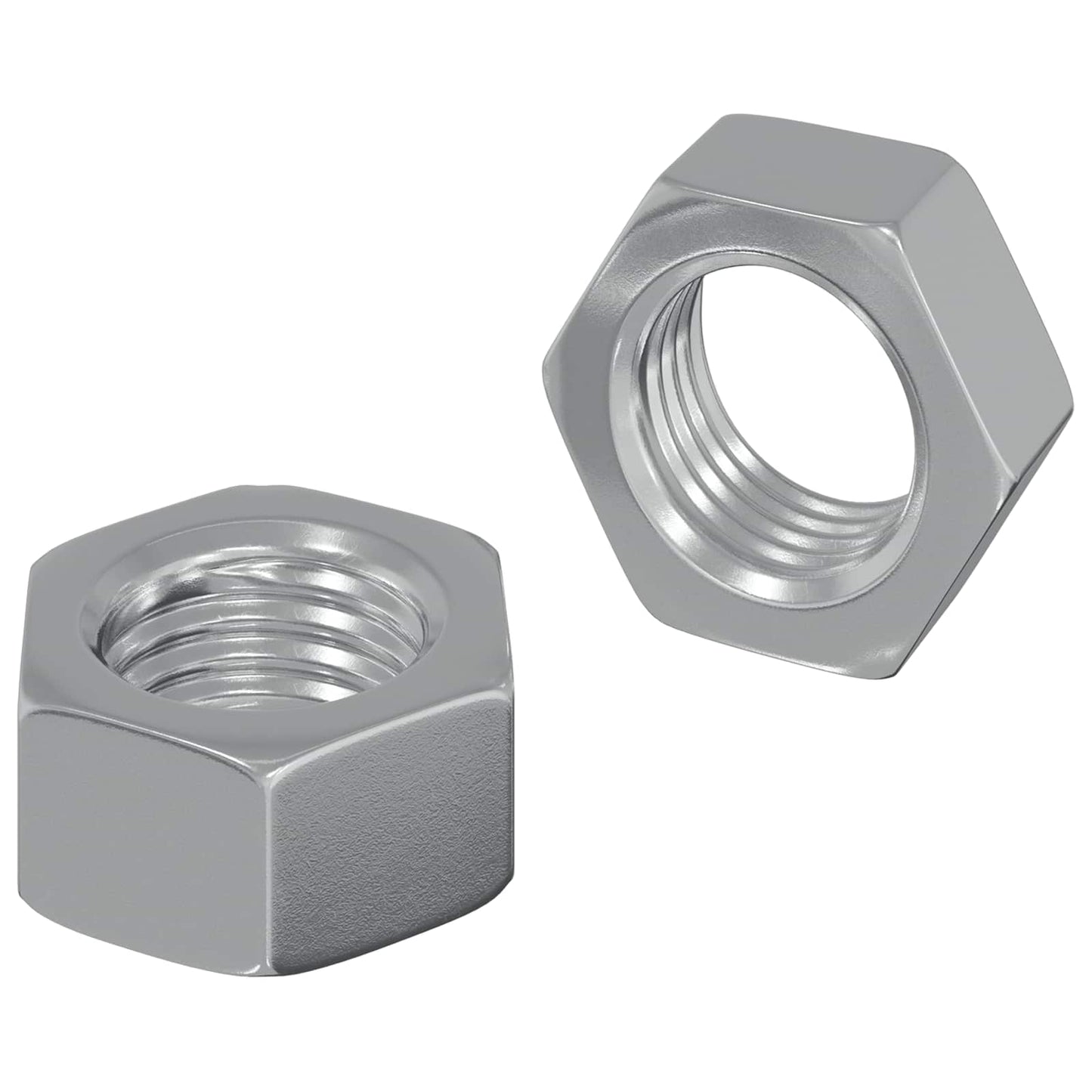 Sekskantmutter 2 pcs sølv M6 Metall