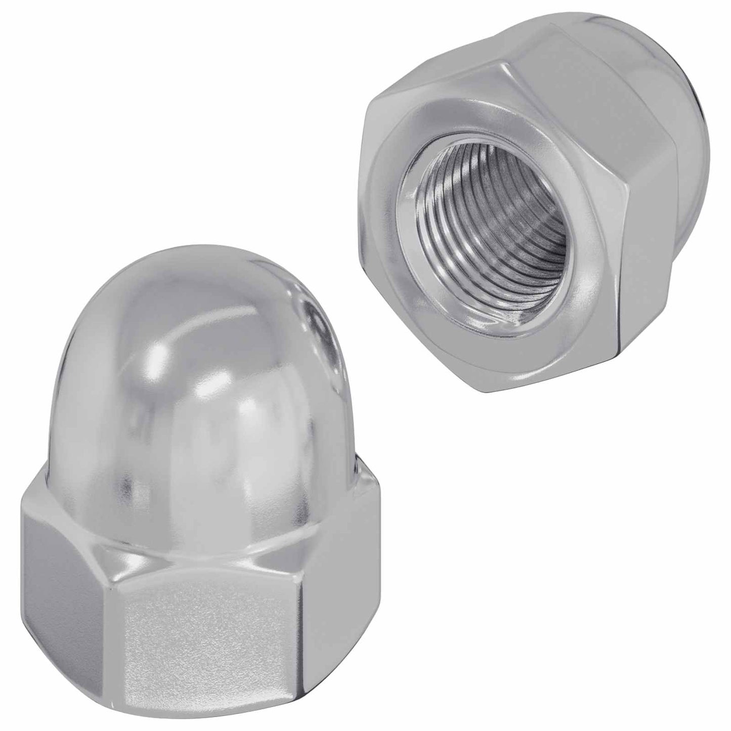 Sekskant eikenøttmuttere 2 pcs sølv m8 Metall