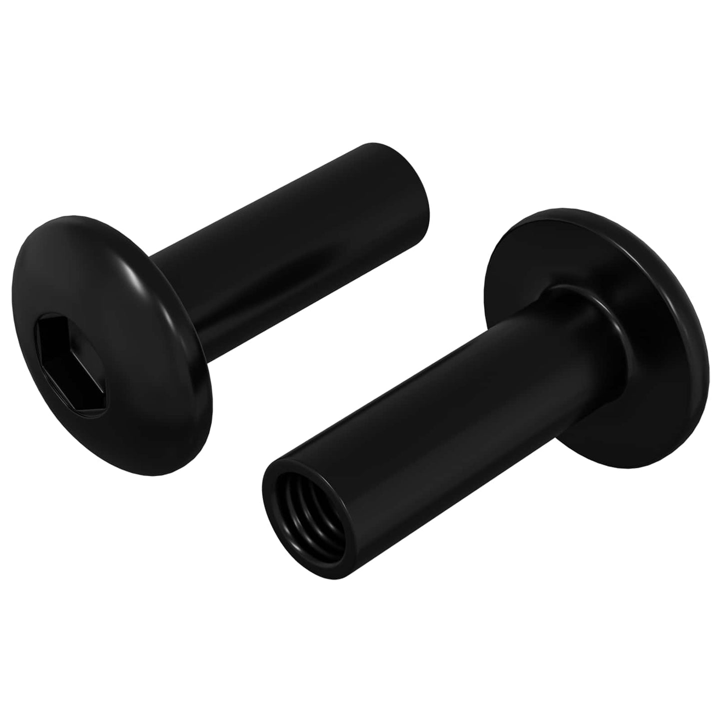Sleeve muttere 2 pcs Svart M4 x 14,5 mm Metall