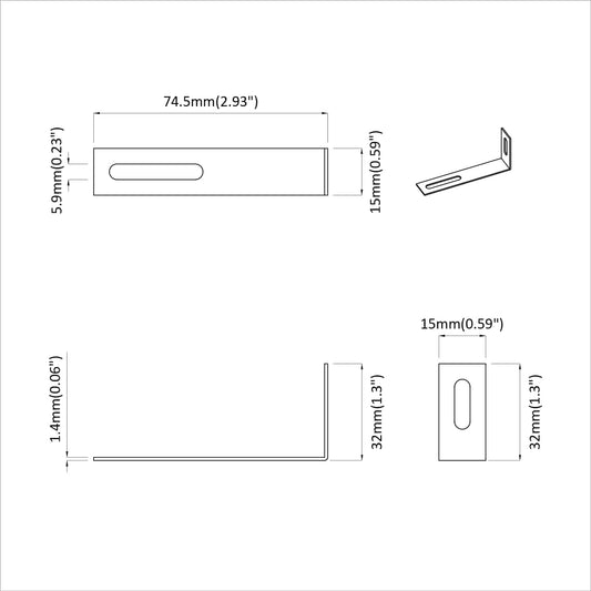 Anti-tipp brakett Ensfarget 1268 pcs sølv Jern