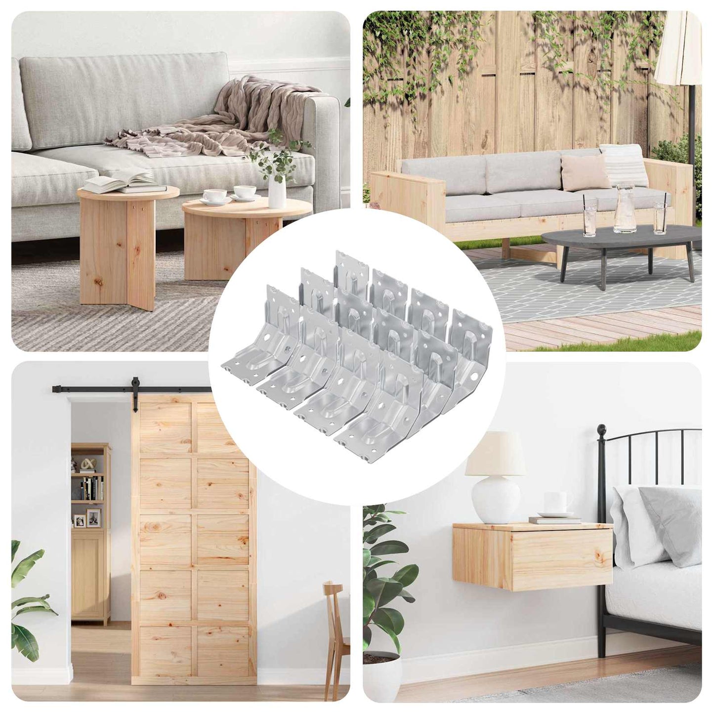 Konsoll 12 pcs Sinkbelagt 106 x 55 x 1,5mm Stål