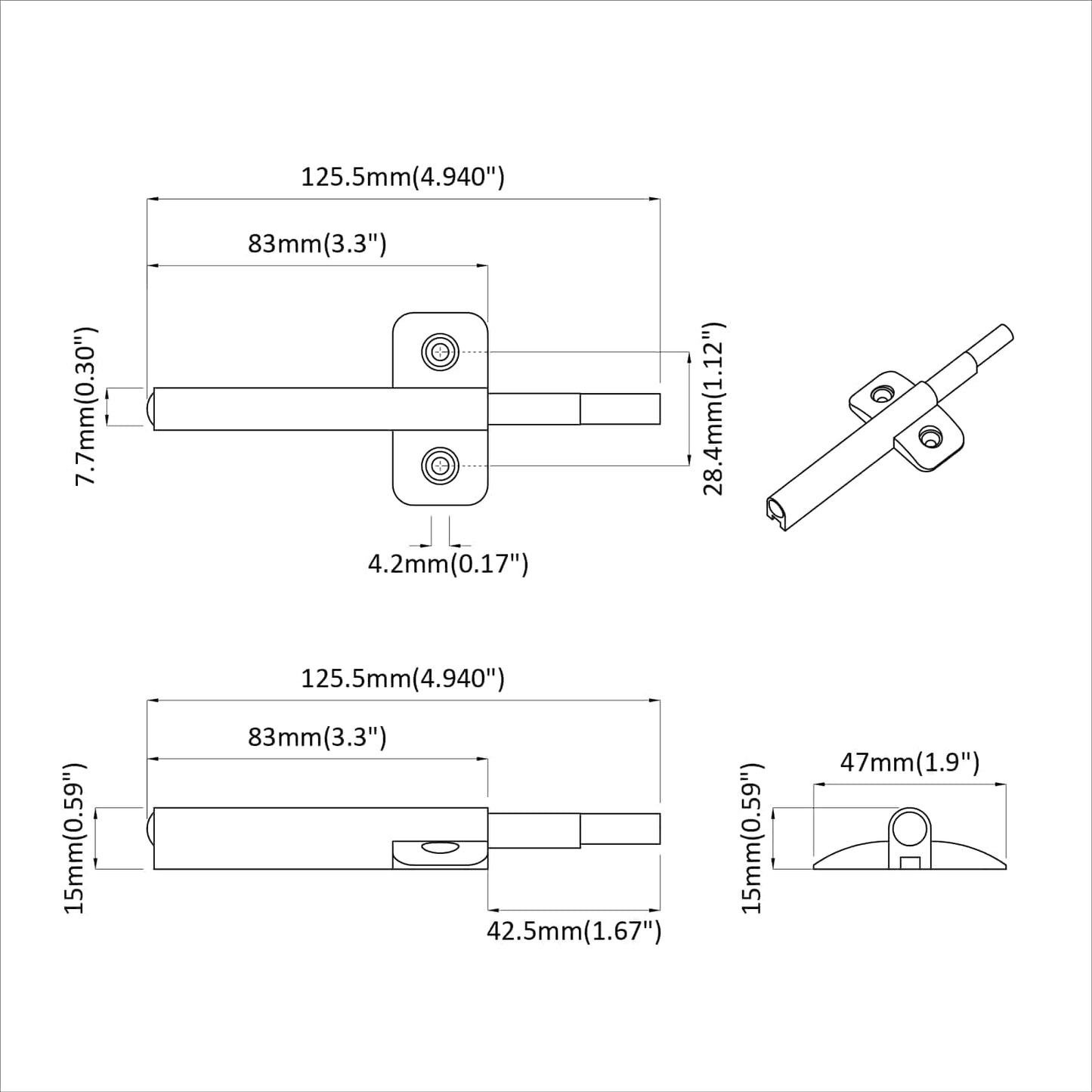 Myk lukking demper 12 pcs Grå 125 x 47 x 15 mm PP