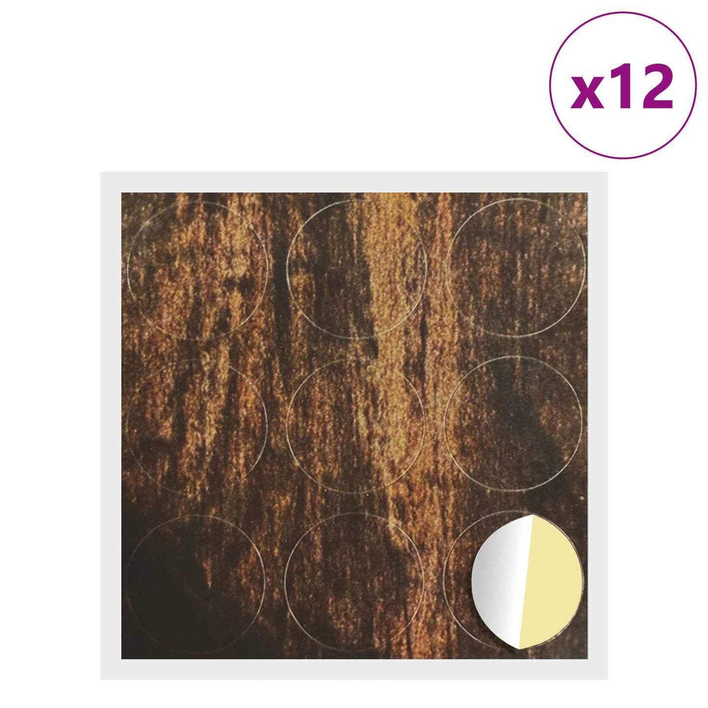 Klebende skrue deksel 12 pcs Gammelt tre Ø 20 x 0,5 mm