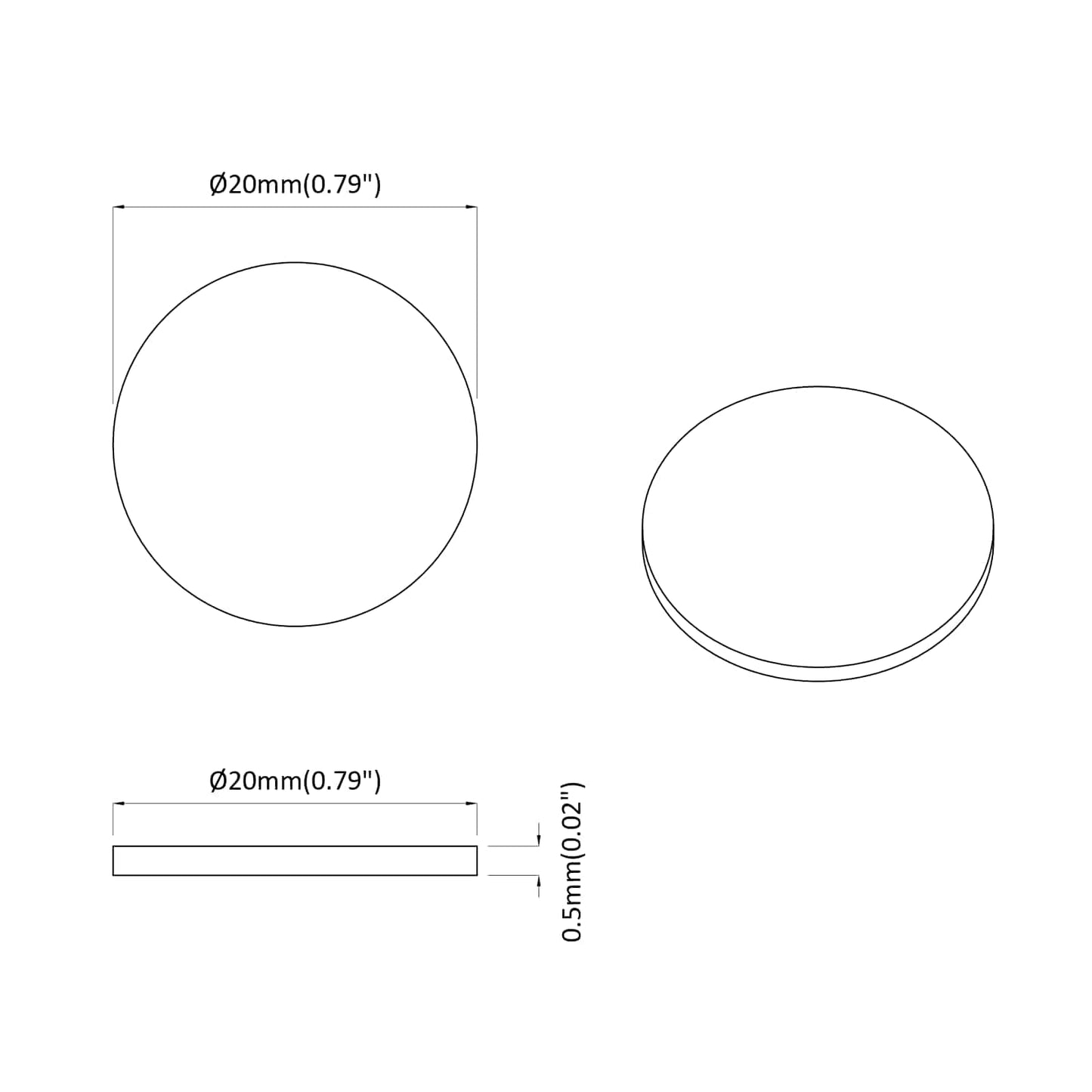 Klebende skrue deksel 2 pcs Grå Sonoma Ø 20 x 0,5 mm
