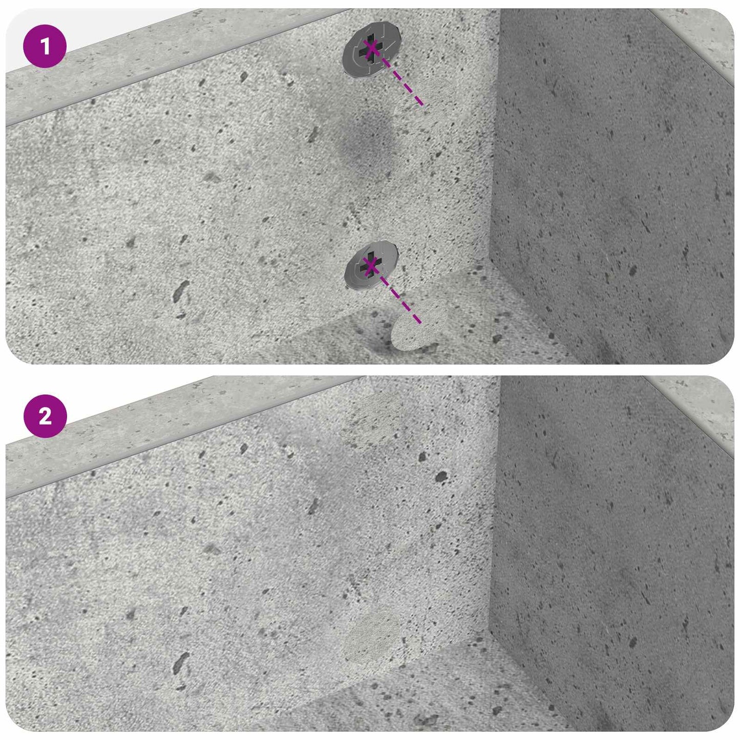 Klebende skrue deksel 12 pcs Betonggrå Ø 20 x 0,5 mm