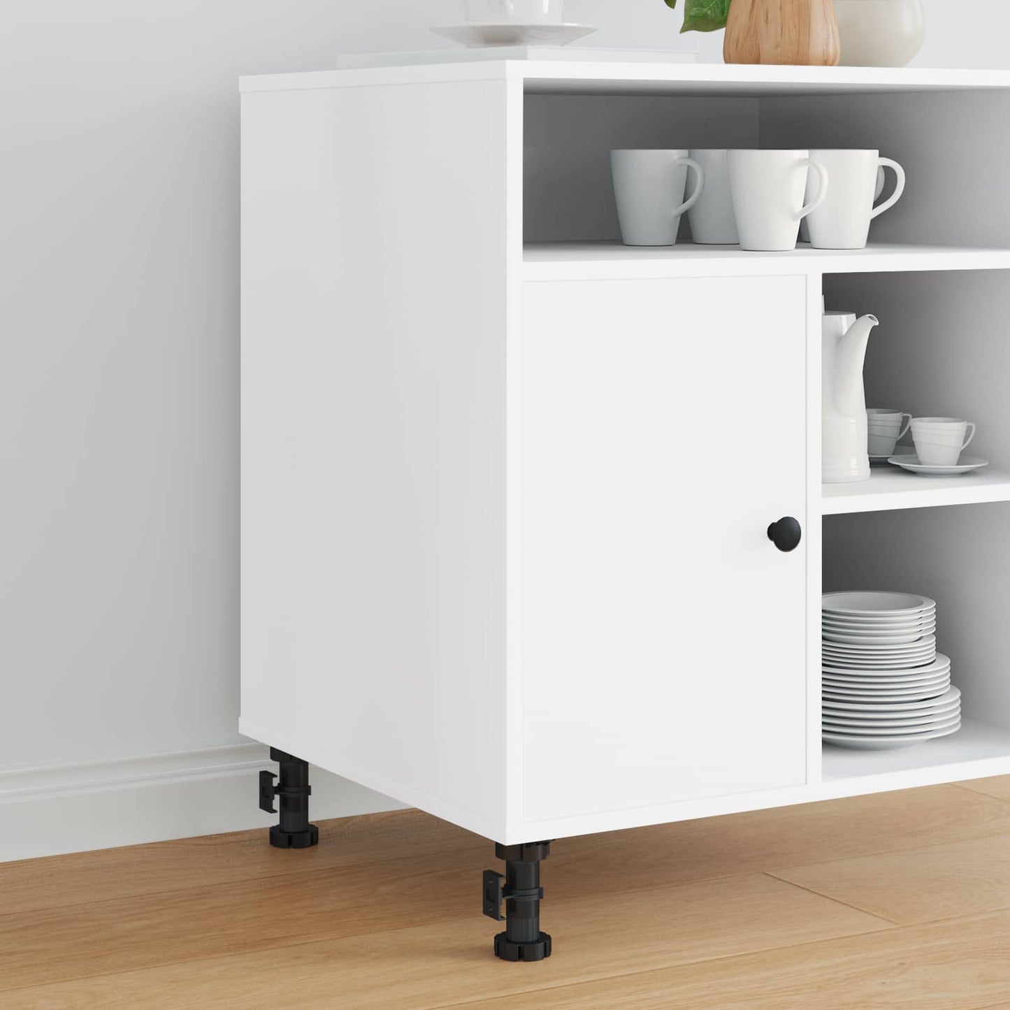 Møbelføtter Justerbar 2 pcs Svart 46 x 46 x 128 mm PP