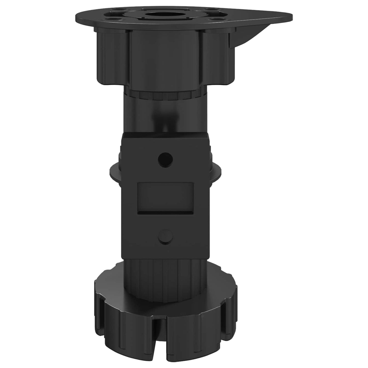 Møbelføtter Justerbar 12 pcs Svart 46 x 46 x 128 mm PP