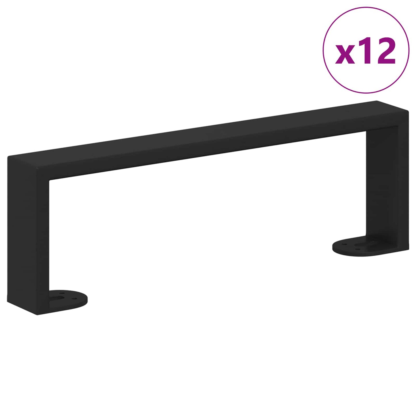 Møbelføtter 12 pcs Svart 311 x 40,5 x 100 mm Jern