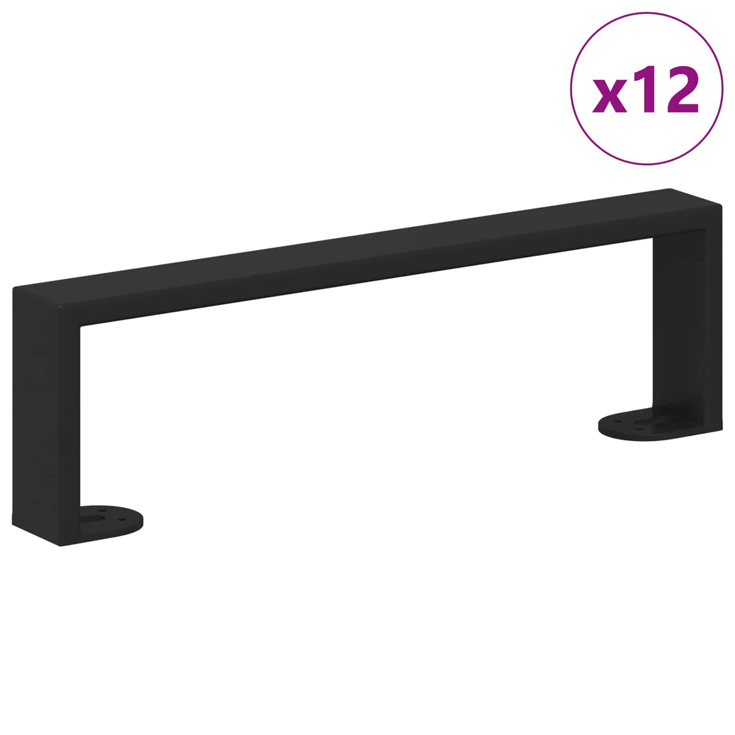 Møbelføtter 12 pcs Svart 341 x 40,5 x 100 mm Jern