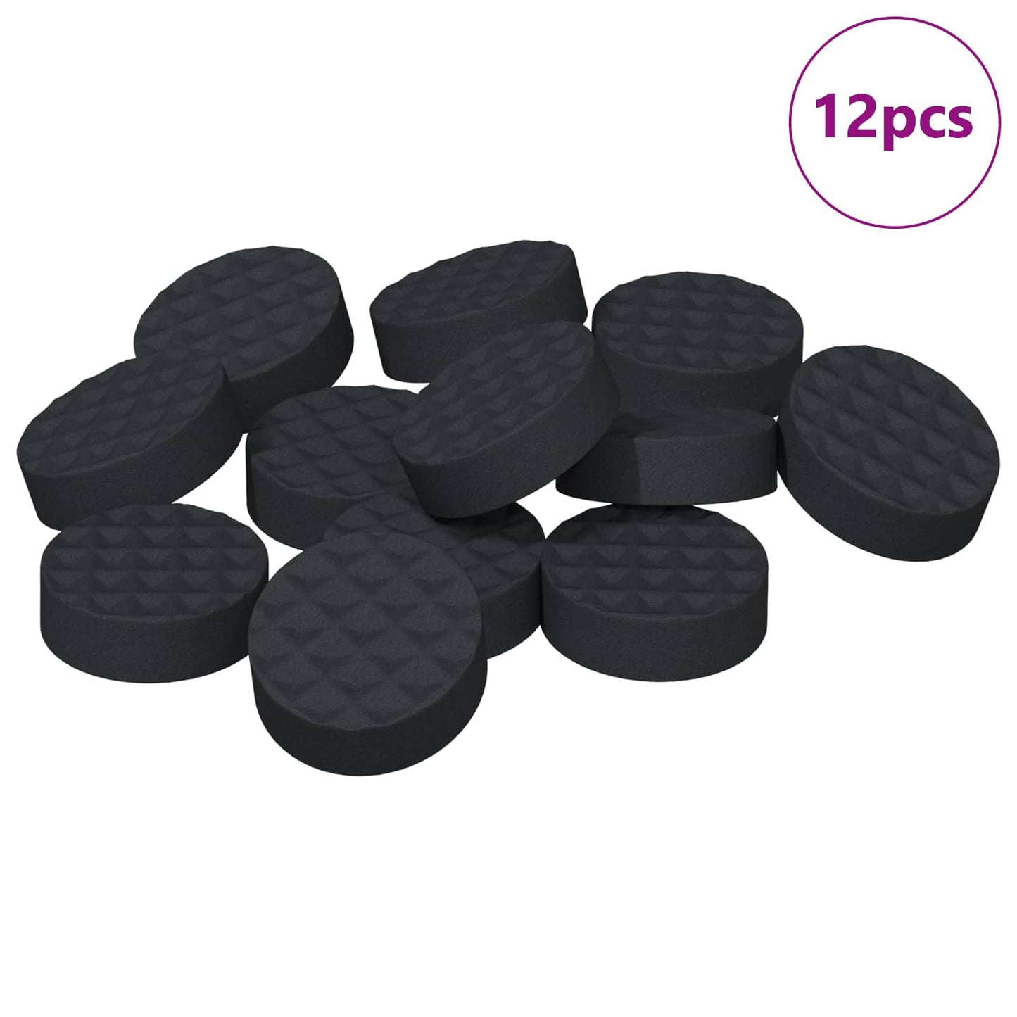 Møbelputer 12 pcs Svart Ø 14 x 4 mm EVA