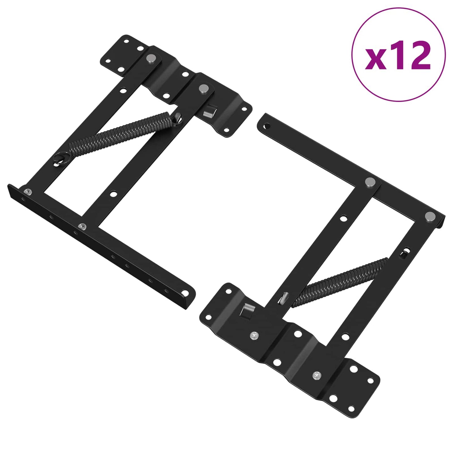 Seng Løftemekanisme 12 pcs Svart 340 x 95 x 40 mm Jern