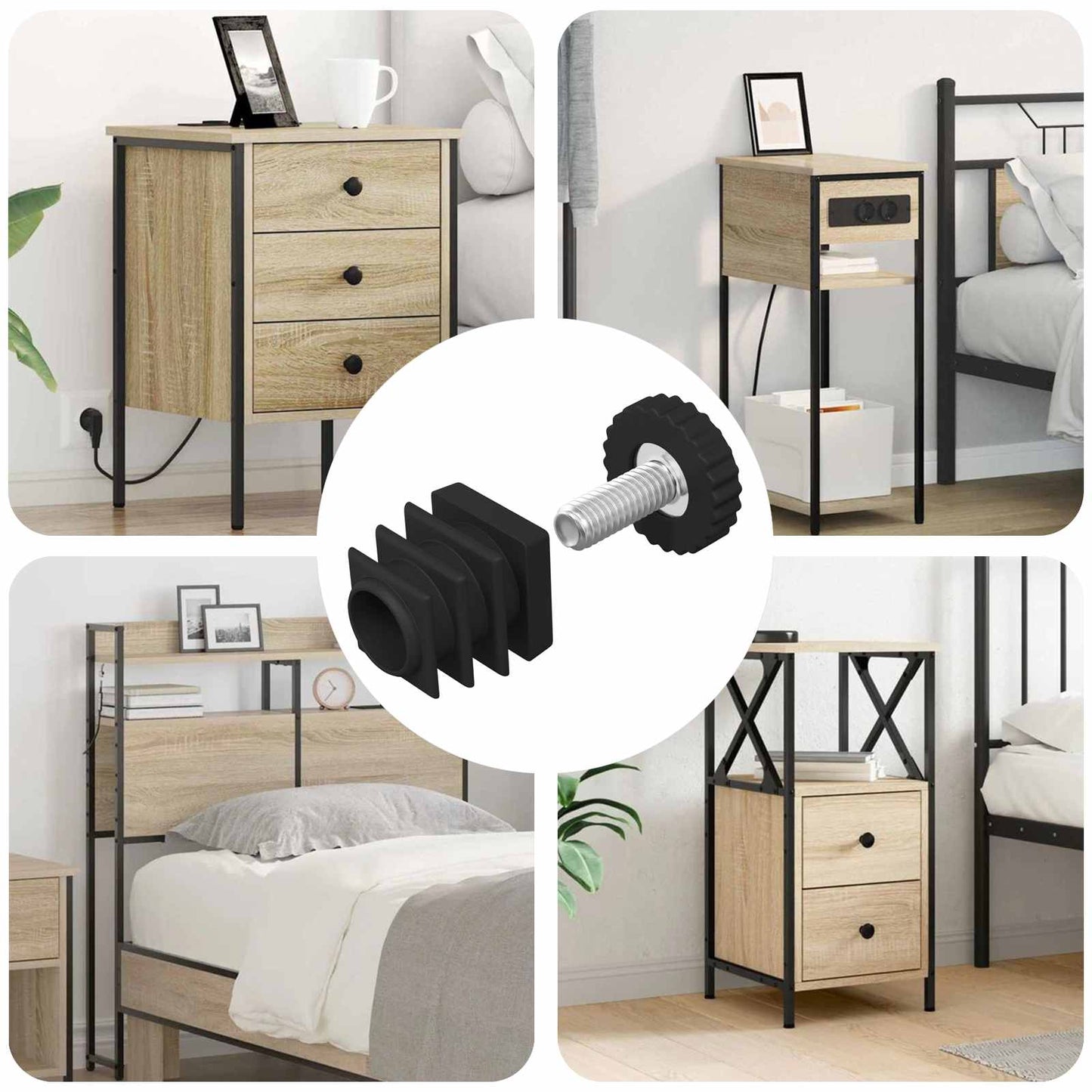 Møbel-Justerer Justerbar 12 pcs Svart M6 PP