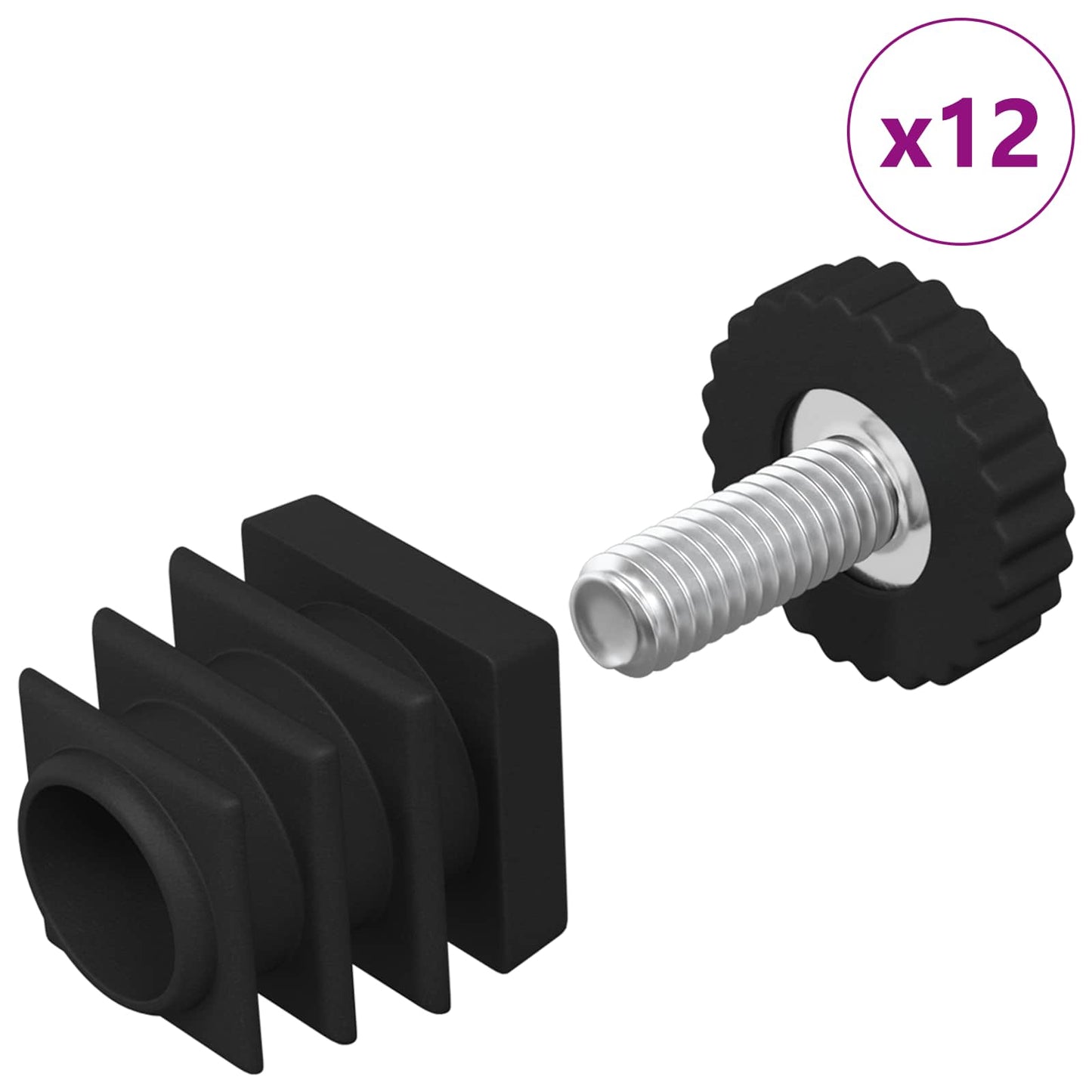 Møbel-Justerer Justerbar 12 pcs Svart M6 PP