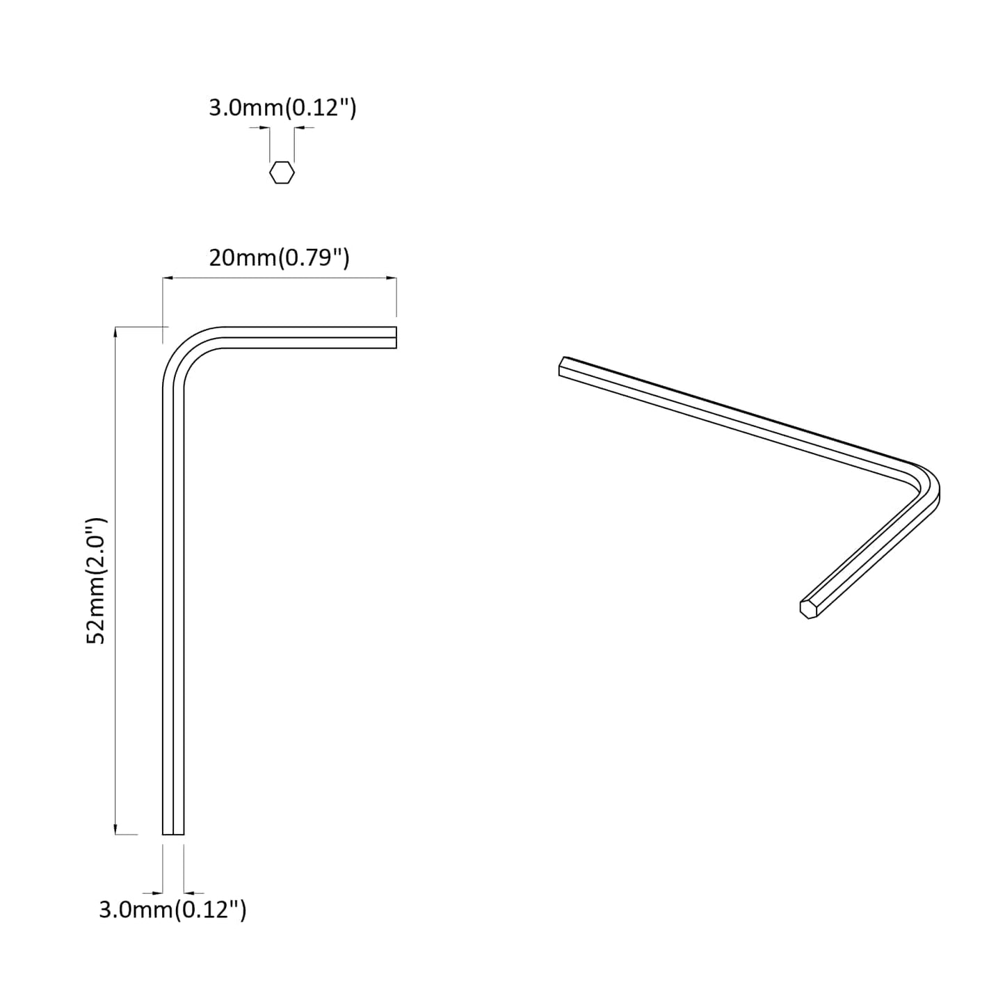Unbrakonøkkel 2 pcs sølv 20 x 52 mm Stål