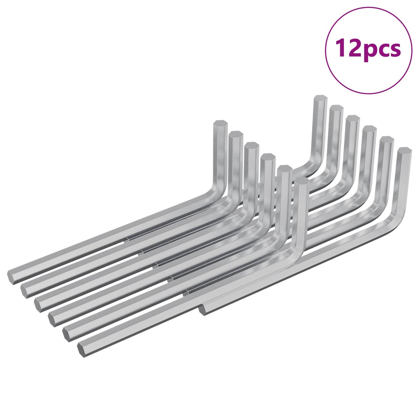 Unbrakonøkkel 12 pcs sølv 20 x 52 mm Stål