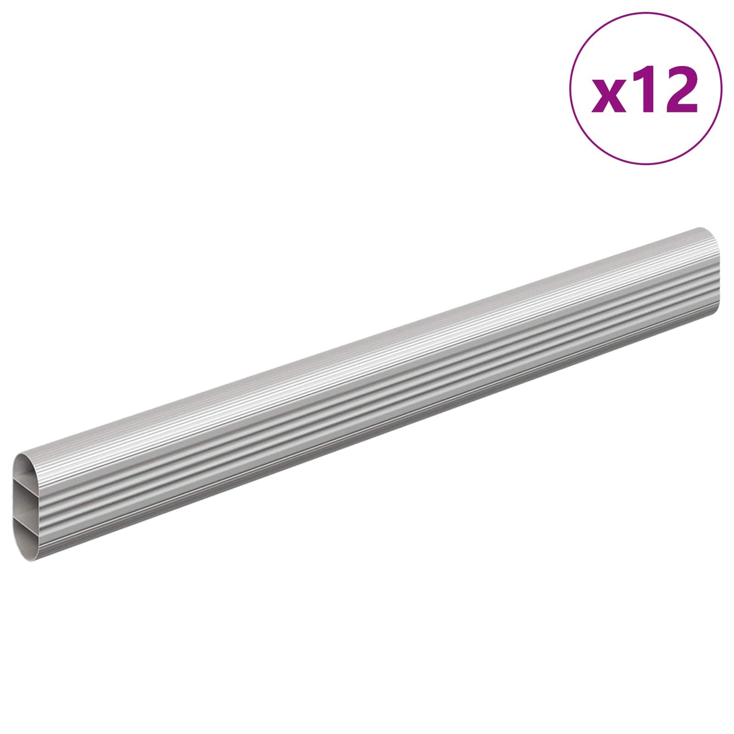 Klesslanger 12 pcs sølv 264 x 15 x 29 mm Aluminium Legering