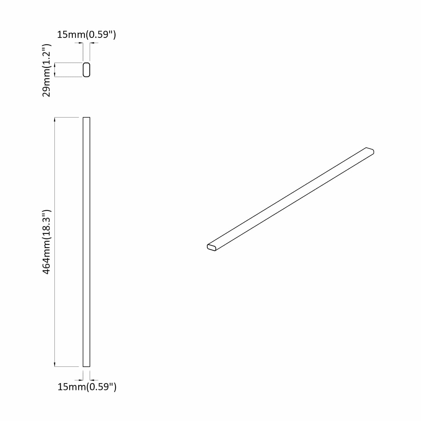 Klesslanger 12 pcs sølv 464 x 15 x 29 mm Aluminium Legering